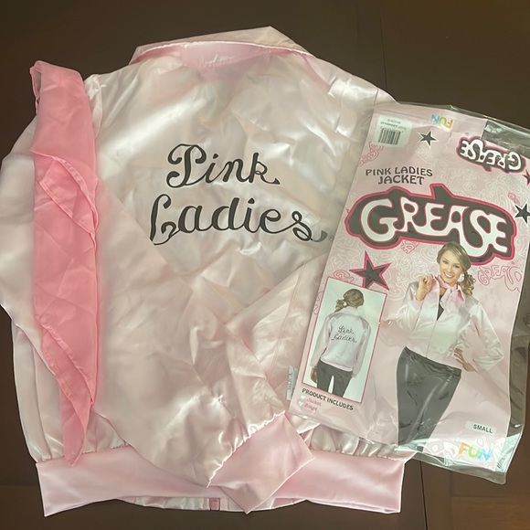 Womens Pink Ladies Jacket and scarf. Size small. - Picture 1 of 3